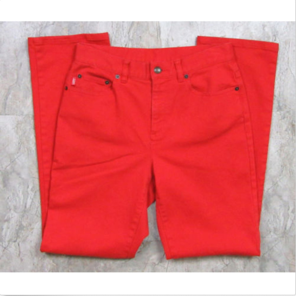 Ralph Lauren Denim - Ralph Lauren sz 4 Red Straight Leg Jeans A2-5